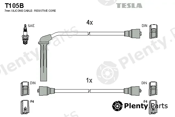 Tesla T105B — Ignition Cable Kit