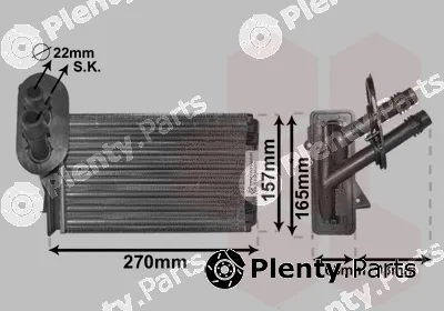 Van Wezel 58006173 — Heat Exchanger, interior heating