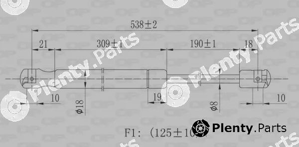 Open Parts GSR6118.00 — Gas Spring, bonnet