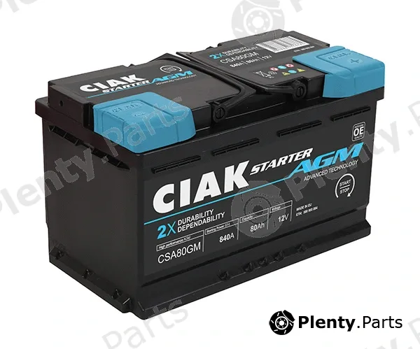 CIAKStarter CSA80GM — Starter Battery CIAK Starter AGM 80Ah