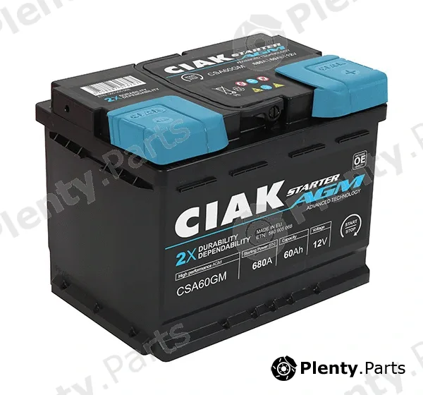 CIAKStarter CSA60GM — Starter Battery CIAK Starter AGM 60Ah