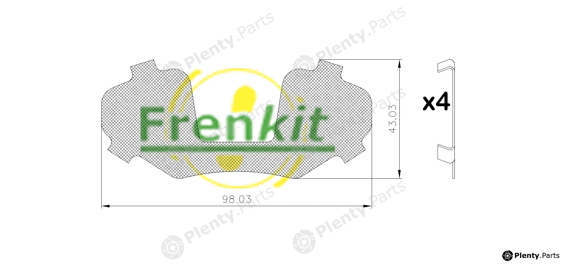Frenkit 940025 — Anti-Squeal Foil, brake pad (back plate)