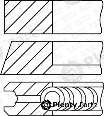 Goetze Engine 08-439107-10 — Piston Ring Kit Goetze Diamond Coated® LKZ-Ring®