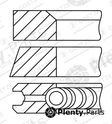Goetze Engine 08-452900-00 — Piston Ring Kit Goetze Diamond Coated® LKZ-Ring®