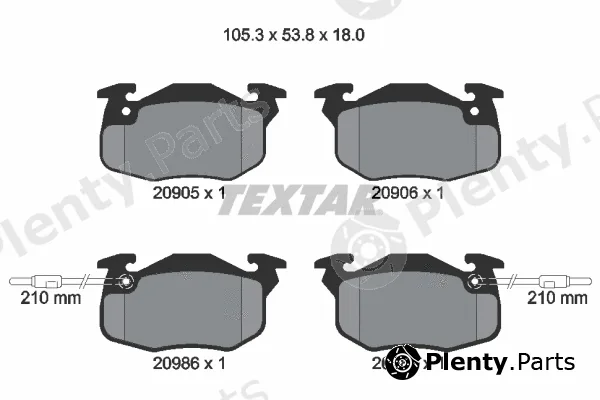 Textar 2090506 — Brake Pad Set, disc brake