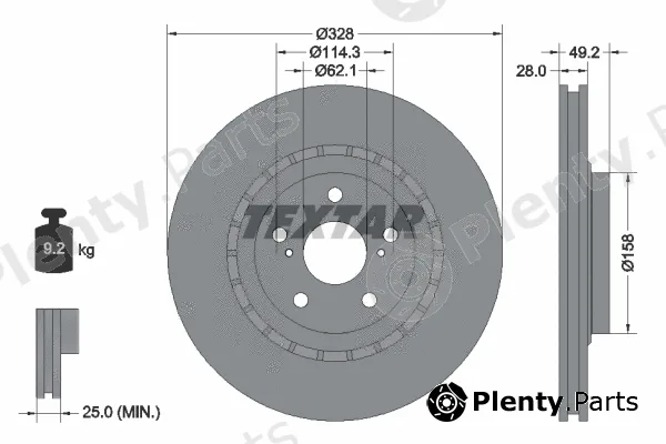 Textar 92259405 — Brake Disc PRO+