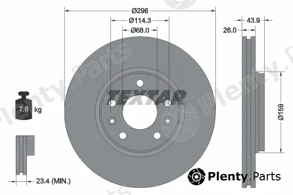 Textar 92195603 — Brake Disc PRO