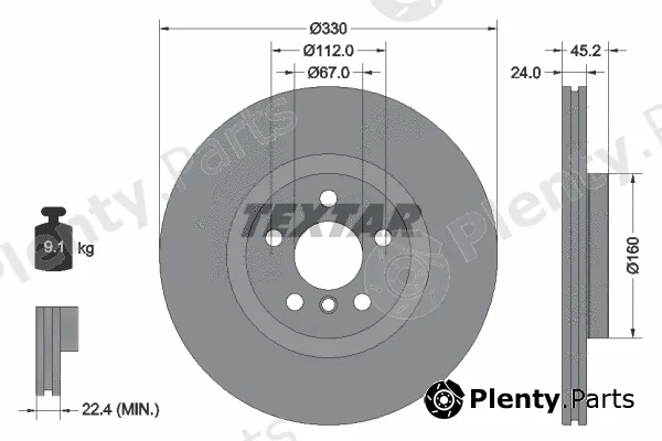 Textar 92274403 — Brake Disc PRO