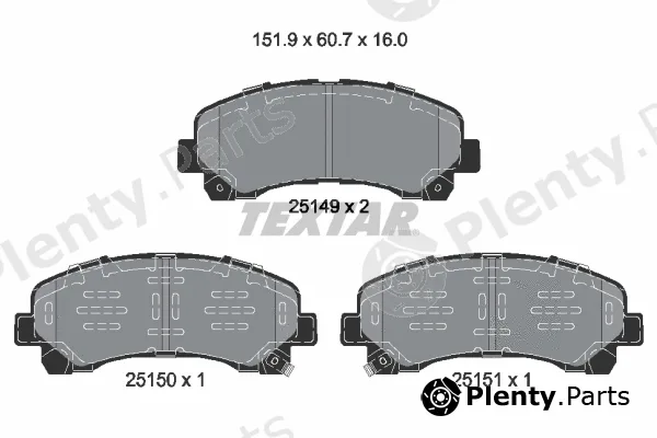 Textar 2514904 — Brake Pad Set, disc brake