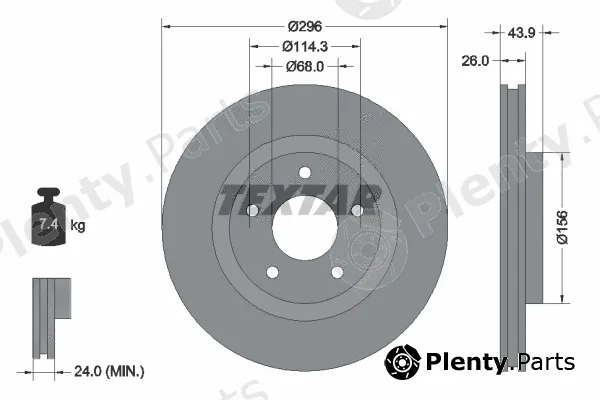 Textar 92167403 — Brake Disc PRO