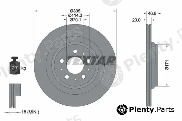 Textar 92343303 — Brake Disc PRO