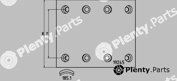 Textar 1924501 — Brake Lining Kit, drum brake