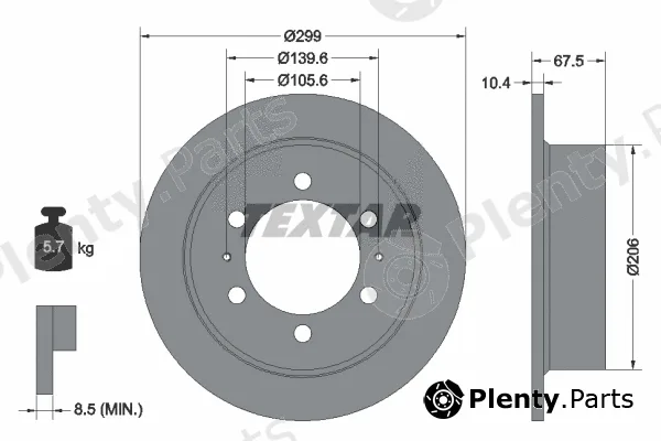 Textar 92138500 — Brake Disc