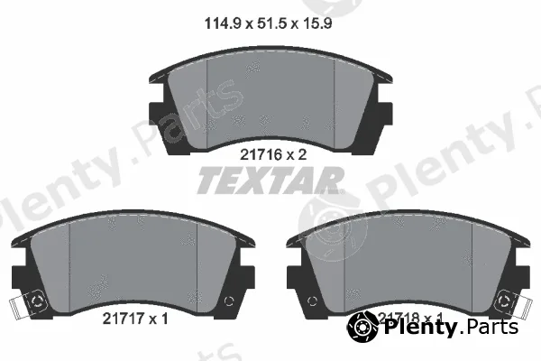 Textar 2171602 — Brake Pad Set, disc brake