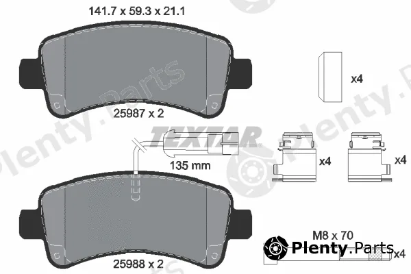 Textar 2598701 — Brake Pad Set, disc brake Q+