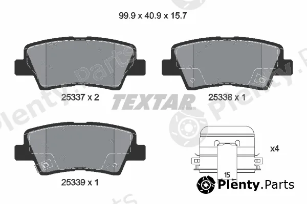 Textar 2533707 — Brake Pad Set, disc brake Q+