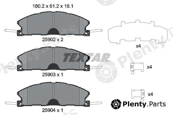 Textar 2590201 — Brake Pad Set, disc brake