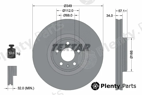 Textar 92289305 — Brake Disc PRO+