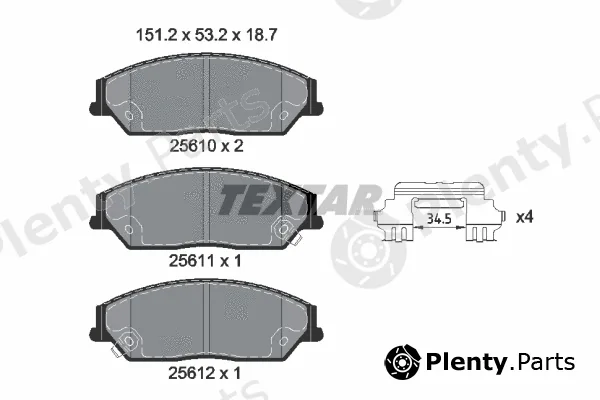 Textar 2561001 — Brake Pad Set, disc brake Q+