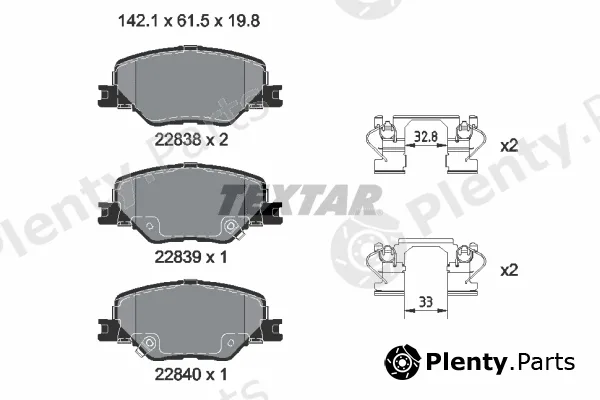 Textar 2283801 — Brake Pad Set, disc brake Q+