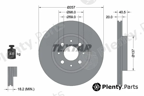 Textar 92068500 — Brake Disc