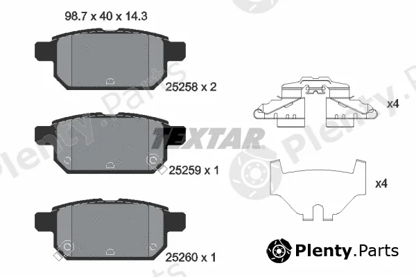 Textar 2525801 — Brake Pad Set, disc brake