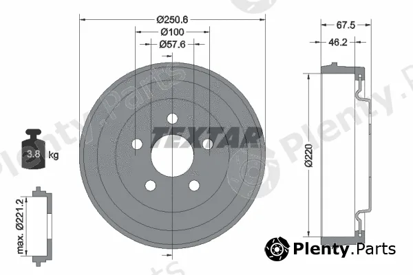 Textar 94045900 — Brake Drum