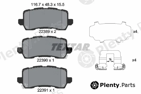 Textar 2238901 — Brake Pad Set, disc brake