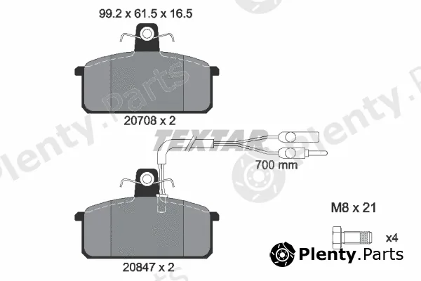 Textar 2070804 — Brake Pad Set, disc brake