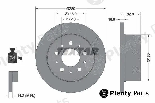 Textar 92157403 — Brake Disc PRO