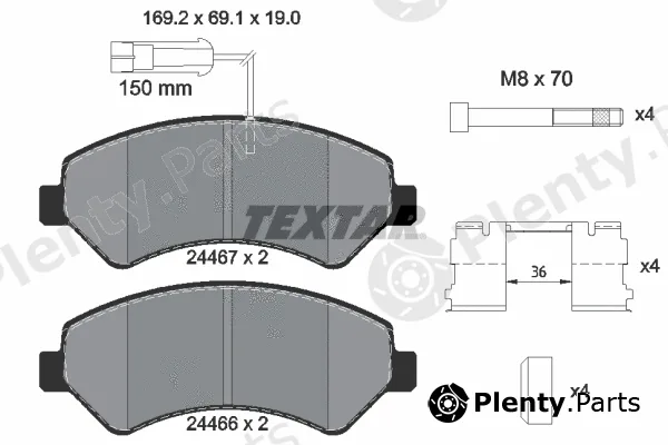 Textar 2446701 — Brake Pad Set, disc brake Q+