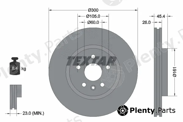 Textar 92277203 — Brake Disc PRO