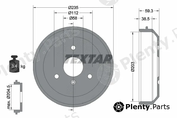 Textar 94022400 — Brake Drum