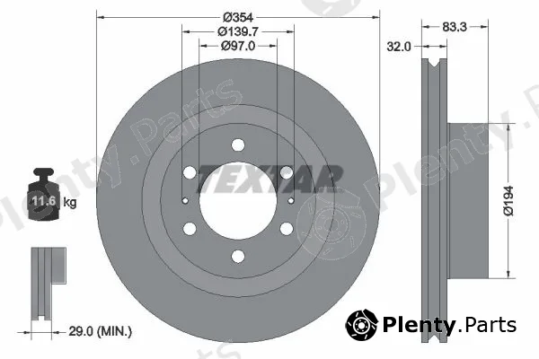Textar 92348503 — Brake Disc PRO