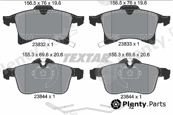 Textar 2383204 — Brake Pad Set, disc brake Q+