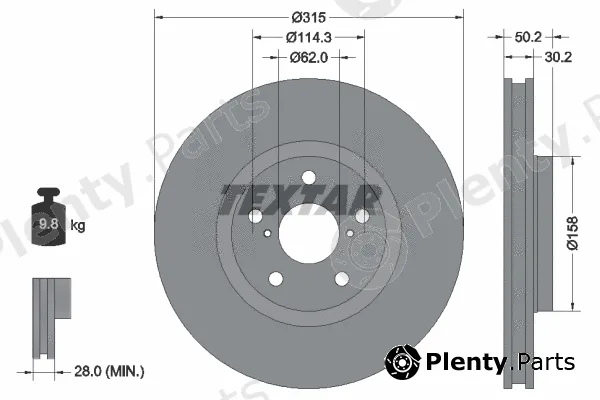 Textar 92185603 — Brake Disc PRO