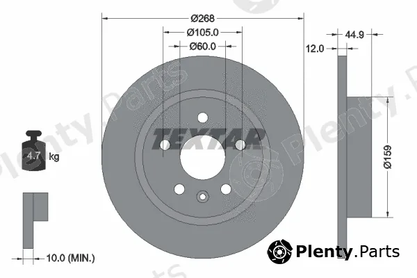 Textar 92205500 — Brake Disc