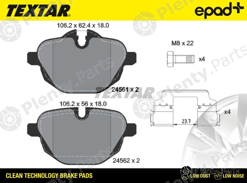 Textar 2456101CP — Brake Pad Set, disc brake epad+