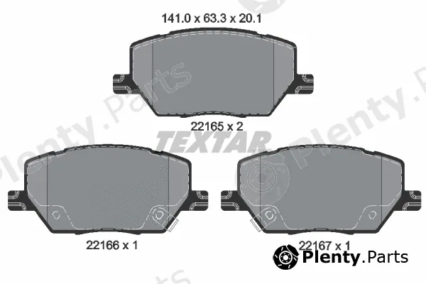 Textar 2216501 — Brake Pad Set, disc brake Q+