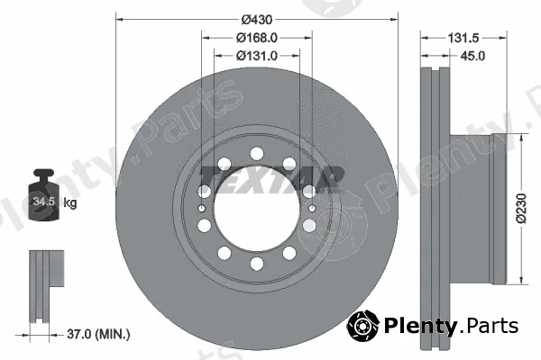 Textar 93291200 — Brake Disc