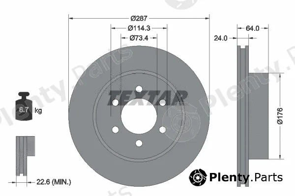 Textar 92333600 — Brake Disc