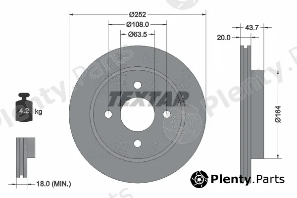 Textar 92063600 — Brake Disc