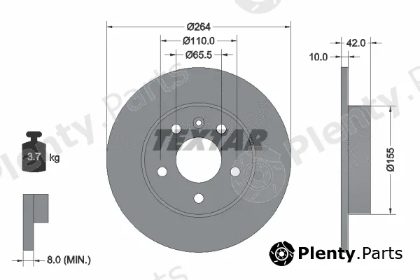 Textar 89015500 — Brake Kit, disc brake BrakeBox, Pad and Disc Kit