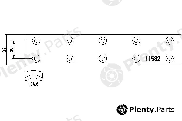 Textar 11582 — Brake Lining, drum brake