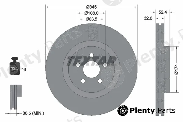 Textar 92318905 — Brake Disc PRO+