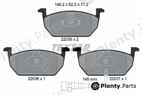 Textar 2203501 — Brake Pad Set, disc brake Q+