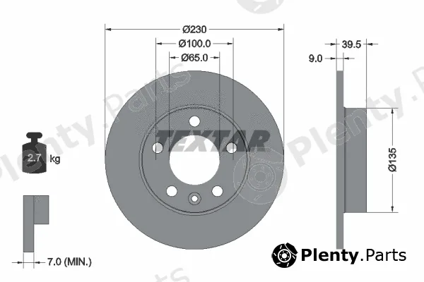 Textar 92082503 — Brake Disc PRO