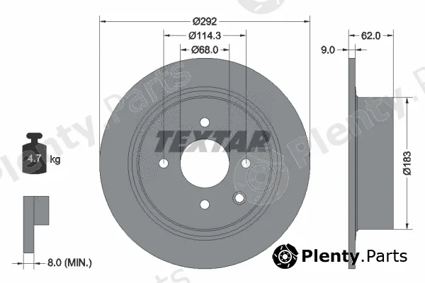 Textar 92234303 — Brake Disc PRO