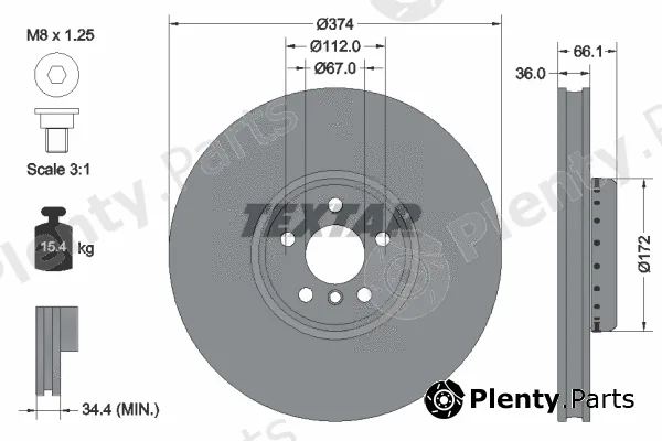 Textar 92290225 — Brake Disc PRO+