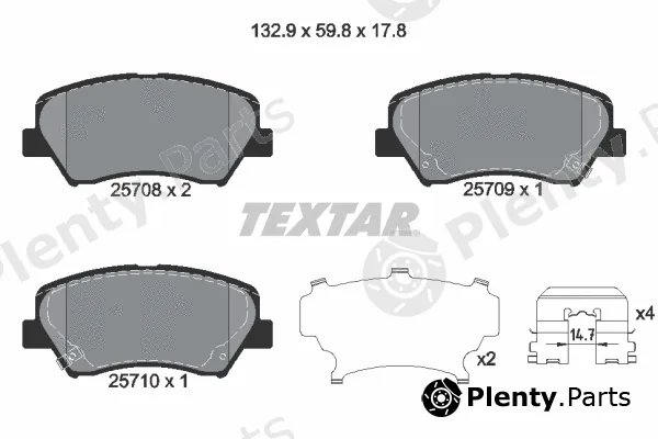Textar 2570801 — Brake Pad Set, disc brake Q+